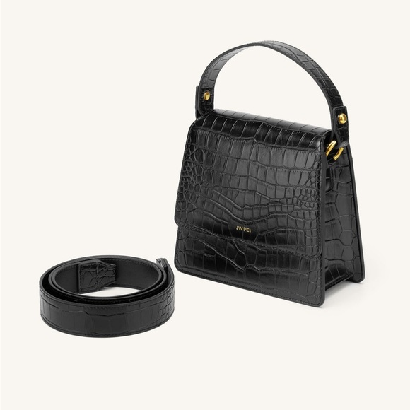 THE FAE TOP HANDLE BAG - BLACK CROC - Picture 2 of 9
